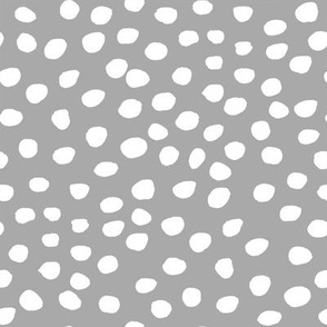 8" White Dots Grey Back