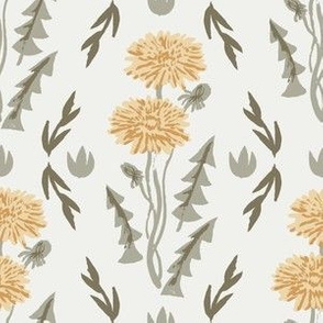 dandelion fabric - sfx1144, sfx0916, sfx0620, sfx0110 chamomile oak leaf sage aloe, weeds fabric, dandelions fabric, earth tone florals fabric, nursery baby fabrics