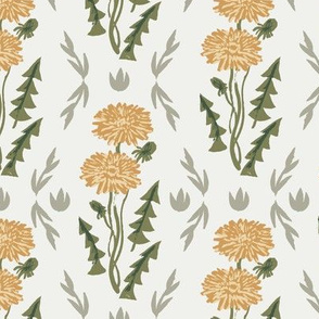 dandelion fabric - sfx1144, sfx0525, sfx0916 chamomile oak leaf iguana, weeds fabric, dandelions fabric, earth tone florals fabric, nursery baby fabrics