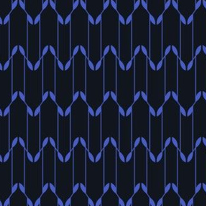 Geometric Leaves - Black&Blue