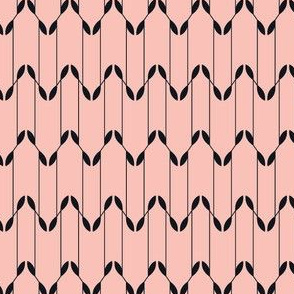 Geometric Leaves - Pink&Black