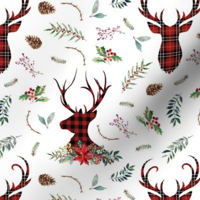 buffalo plaid christmas deer