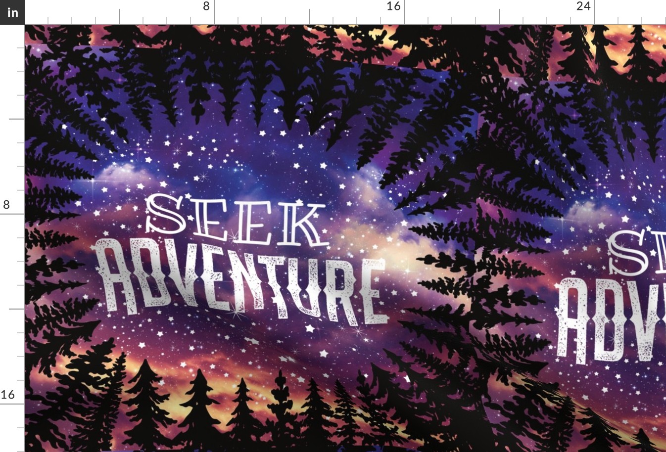 18x18" purple starry night seek adventure lovey 