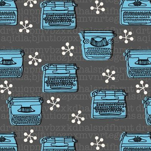 Typewriter fabric // vintage retro typewriter fabric by andrea lauren