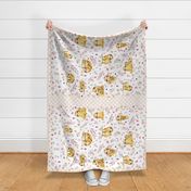 54”x36” MINKY Panel – Sloth Baby Blanket, Nursery Bedding, FABRIC REQUIRED IS 54” or WIDER