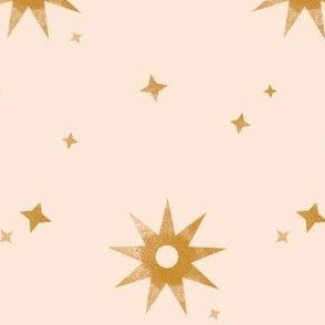 Watercolor Stars Gold on Peach