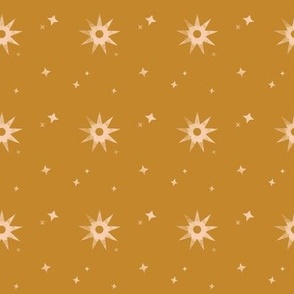 Watercolor Stars Peach on Gold