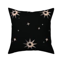 Watercolor Stars Peach on Black