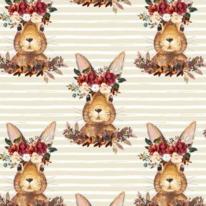 4" Harvest Bunny Tan and White Stripes