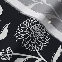 Autumn Dahlias - Black&White