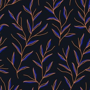 Autumn Leaves - Black&ElectricBlue&Gold