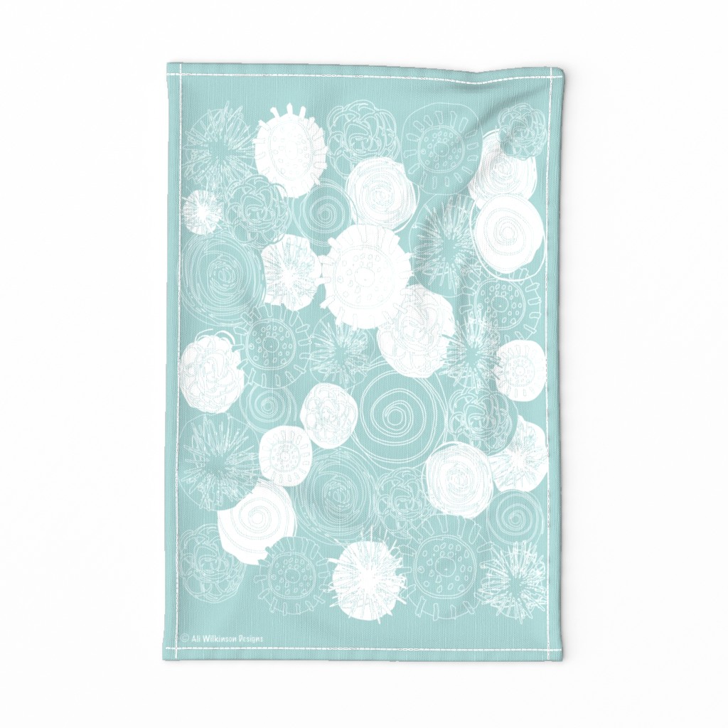 Abstract Flowers - Duck Egg Blue