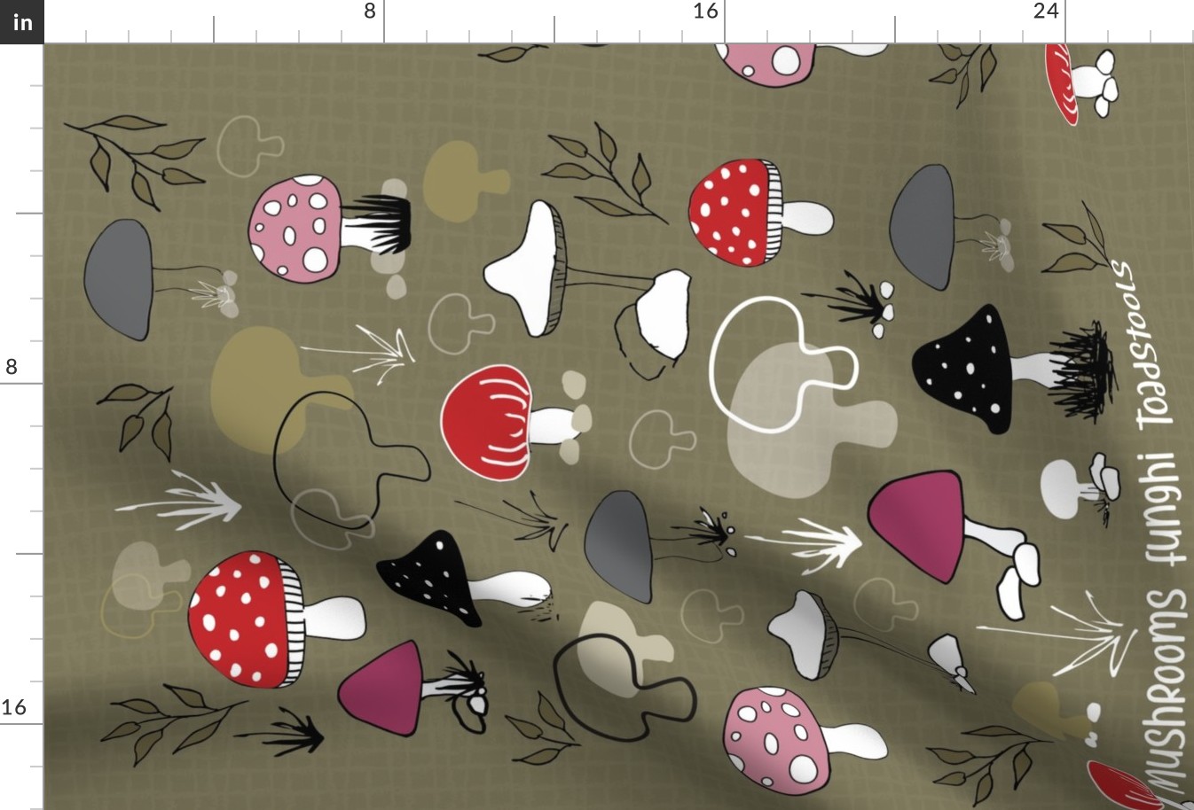 Mushrooms, Fungi and Toadstool Tea Towel