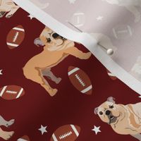 bulldogs fabric - football fabric, dogs and footballs fabric, sports fabric, mascot fabric, bulldog design - mississippi state