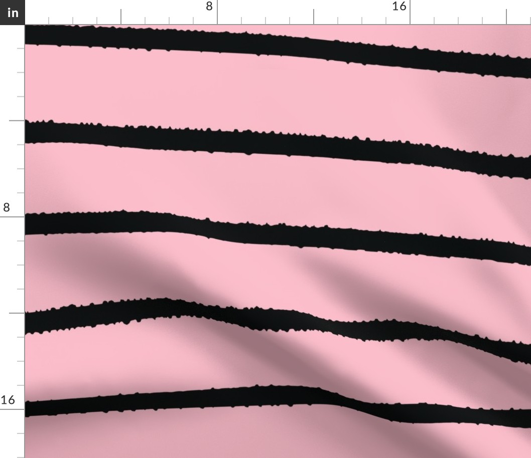 Wide Jagged Stripes Pink_Black