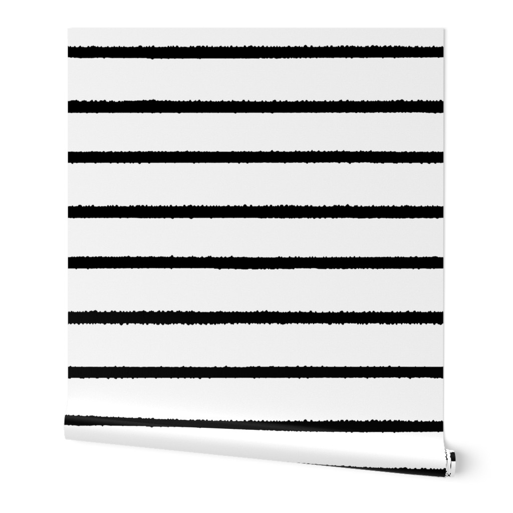 Wide Jagged Stripes White Black