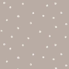 Squiggle dots Bone dots on Light Taupe