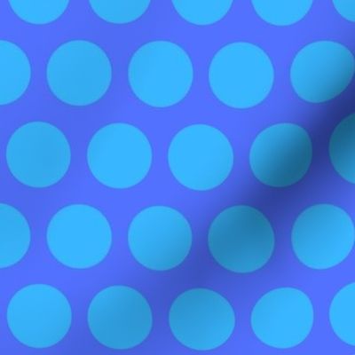 Dotty Mad: Bright Blue Dots on Blue Solid. Quilt Blender or Baby decor
