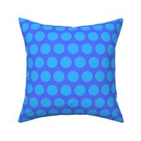 Dotty Mad: Bright Blue Dots on Blue Solid. Quilt Blender or Baby decor