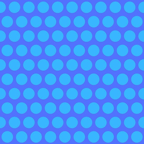 Dotty Mad: Bright Blue Dots on Blue Solid. Quilt Blender or Baby decor