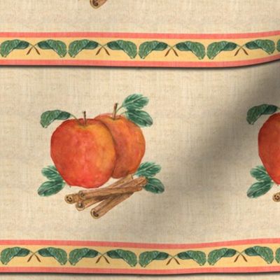 Apple Cinnamon Watercolor Stripe