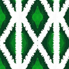 Diamond Distort / Emerald Green White Geometric  