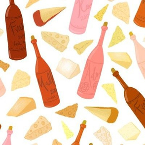 Wine and cheese (light background)