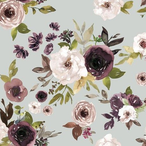 Dusty Plum Florals // Pumice