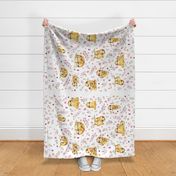 54”x36” MINKY Panel – Sloth Baby Blanket, Nursery Bedding, FABRIC REQUIRED IS 54” or WIDER