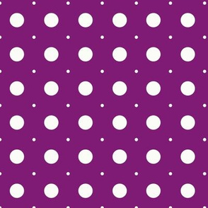 Beige circles of different sizes over purple background seamless pattern