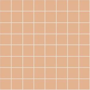 CREAM GRID ON PEACH