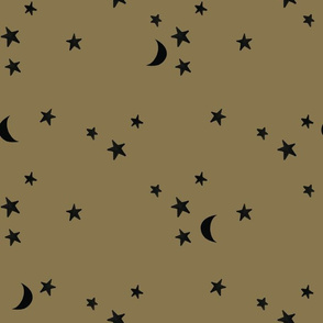 stars and moons 871 black