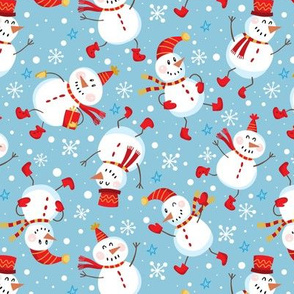 Snowmen Scatter-Blue/Red