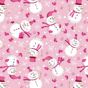 Snowmen Scatter-Pink
