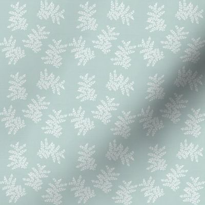 Delicate Fern Pale Vintage Blue Green Grey