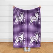 (27"x36" panel) you are so deerly loved panel - purple plaid C19BS