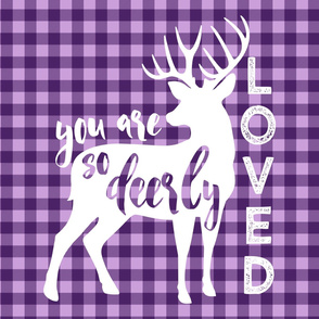 (27"x36" panel) you are so deerly loved panel - purple plaid C19BS