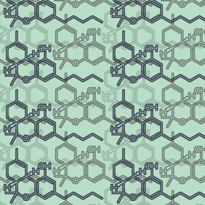 THC Molecule - Sky Green