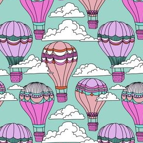 Hot Air Balloons In Lavender And Rose