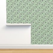 mistletoe - diagonal - pale green