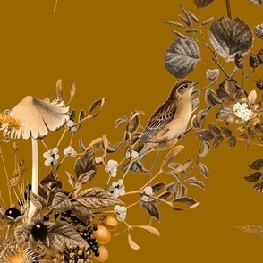 Birds in Woods v2 XL Sepia Caramel
