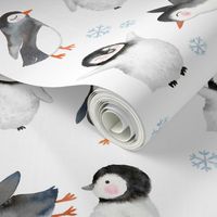 4" Winter Penguins // White