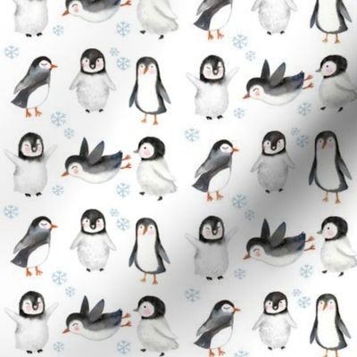 4" Winter Penguins // White