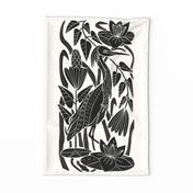 Heron on the Hunt- Tea Towel