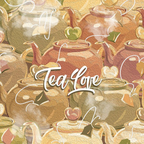 Tea Love Tea Towel | Muted Earth Colors