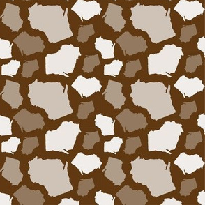 Wisconsin State Shape Pattern Brown and White