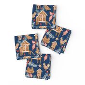 Gingerbread chicken coops, blue 