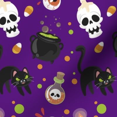 Halloween Skull Cat Eyeball Cute-01