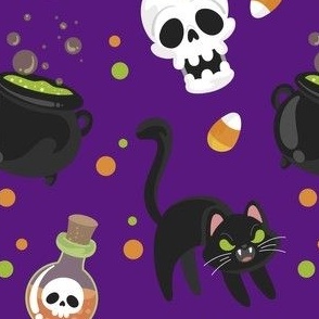 Halloween Skull Cat Eyeball Cute-01