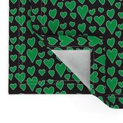 Pride Hearts - Green on Black